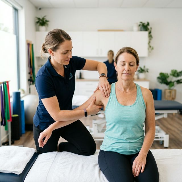 Fisioterapeuta tratando a un paciente en la clínica Sfisionatur